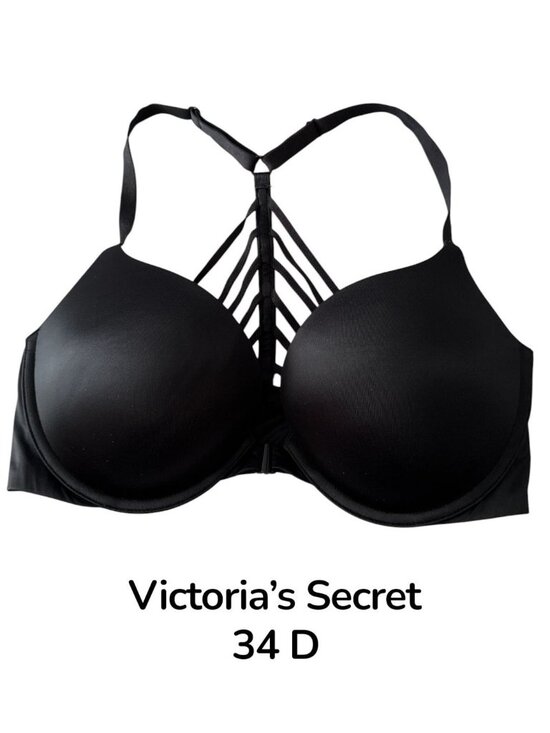 Victoria's Secret Other - Victorias Secret Very Sexy Padded Push-Up Bra 34D Black Strappy Back Design